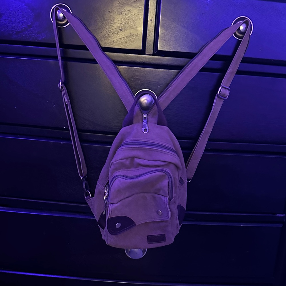 Brown Double Zipper Backpack